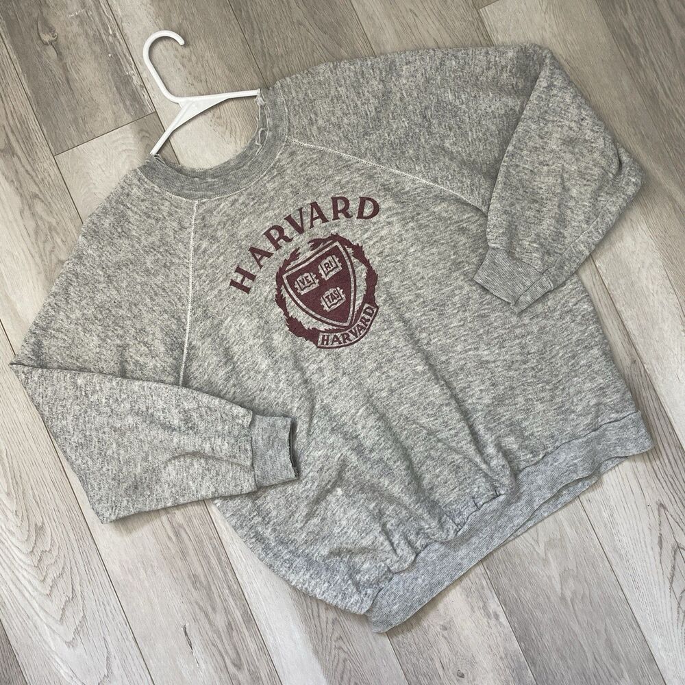 Vintage Harvard Sweatshirt 80s champion mens Gray (large) heritage college retro